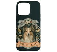 Custodia per iPhone 15 Pro Max Sheltie Dad Shetland Sheepdog stile William Morris