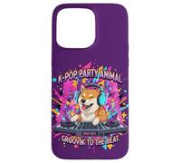 Custodia per iPhone 15 Pro Max Shiba Inu DJ K-Pop Party Cane Divertente