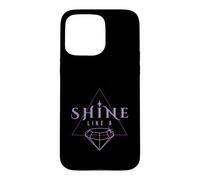Custodia per iPhone 15 Pro Max Shine Like A Diamond Viola Motivazione Energia Positiva