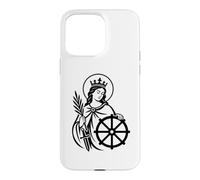 Custodia per iPhone 15 Pro Max Simbolo cattolico di Santa Caterina d'Alessandria