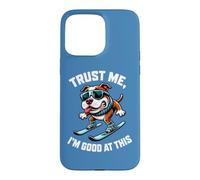 Custodia per iPhone 15 Pro Max Simpatico bulldog sciatore Trust I'm Good At This Design