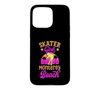 Custodia per iPhone 15 Pro Max Skater Girl Monterey Beach California Retro Skateboard