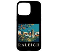 Custodia per iPhone 15 Pro Max Skyline retrò vintage di Raleigh, Carolina del Nord, Capitol Park