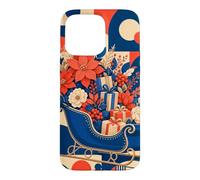 Custodia per iPhone 15 Pro Max Slitta vintage riempita con fiori invernali