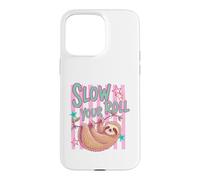 Custodia per iPhone 15 Pro Max Slow Your Roll Bradipo Appeso Rilassante Animale