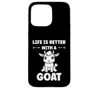 Custodia per iPhone 15 Pro Max Small Animals Goat quote life is better with a Goat