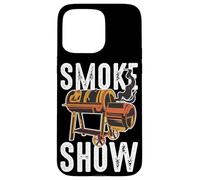 Custodia per iPhone 15 Pro Max Smoke Show Vintage Funny Carne Smoker BBQ Grilling Pit Master