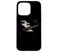 Custodia per iPhone 15 Pro Max Smoky Jazz Man Minimal Face Portrait Estetica