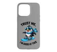 Custodia per iPhone 15 Pro Max Snowboarding Penguin Trust I'm Good in This