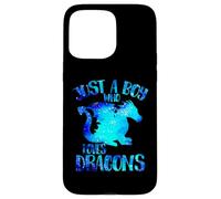 Custodia per iPhone 15 Pro Max Solo un ragazzo che ama i draghi Tema Galaxy Dragon Cool Boys
