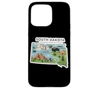 Custodia per iPhone 15 Pro Max South Dakota Mappa del Dakota del Sud con il Monte Rushmore