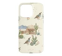 Custodia per iPhone 15 Pro Max Southwestern Ranch Bunny Uccello Cactus Paese Acquerello
