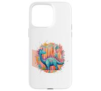 Custodia per iPhone 15 Pro Max Spighe colorate di dinosauro magico per gli amanti dei dinosauri Dino World