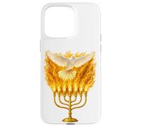 Custodia per iPhone 15 Pro Max Spirito Santo Fuoco Menorah Shavuot Pentecoste
