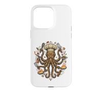 Custodia per iPhone 15 Pro Max Steampunk Octopus Chef Cook Mechanical Cuisine