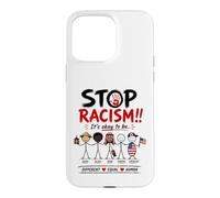 Custodia per iPhone 15 Pro Max Stop Racism It's Okay to Be Asian Black Arab Normal American