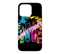 Custodia per iPhone 15 Pro Max Summer Forever, grafica vibrante con palma