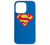 Custodia per iPhone 15 Pro Max Superman Classic yello & Red Logo Distressed