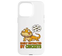 Custodia per iPhone 15 Pro Max T-shirt divertente con drago barbuto distratto da crickets