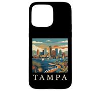 Custodia per iPhone 15 Pro Max Tampa Florida Retro Vintage Skyline Bay Waterfront Tramonto