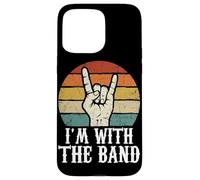 Custodia per iPhone 15 Pro Max Targa heavy metal per amanti della musica rock con scritta "I'm with the band"