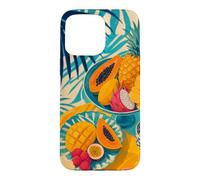 Custodia per iPhone 15 Pro Max Tavolo da frutta tropicale sotto ombre di palma