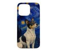 Custodia per iPhone 15 Pro Max Teddy Roosevelt Terrier Cane Van Gogh Notte Stellata
