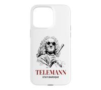 Custodia per iPhone 15 Pro Max Telemann Stay Baroque Funny Classical Music Compositore