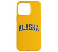 Custodia per iPhone 15 Pro Max Testo retrò stile vintage blu Alaska