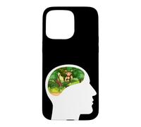 Custodia per iPhone 15 Pro Max The Monkey Runs the Show giocoso, si appoggia all'umorismo