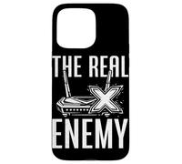 Custodia per iPhone 15 Pro Max The Real Enemy Lag Divertente Gamer Gaming Videogiochi Umorismo