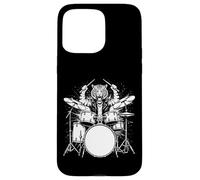 Custodia per iPhone 15 Pro Max Tiger Drummer Rock Wild Animal Suonare la batteria