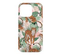 Custodia per iPhone 15 Pro Max Tiger in Tropical Palms Safari Theme