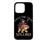 Custodia per iPhone 15 Pro Max Tism M'Lord Cat Wizard Riding Mushroom Fantasy