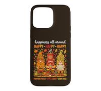 Custodia per iPhone 15 Pro Max Tre gnomi autunnali Zucca Patch Apple Sidro Mais Autunno