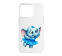 Custodia per iPhone 15 Pro Max Tutu blu ballerina elefante carino bambino