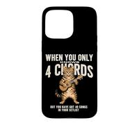 Custodia per iPhone 15 Pro Max Ukulele divertente gatto quattro accordi musicista