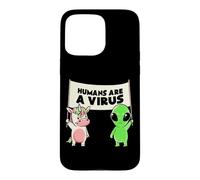 Custodia per iPhone 15 Pro Max Umani e un virus Alien & Cow Cute Buddies Banner EduEly