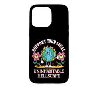 Custodia per iPhone 15 Pro Max Uninhabitable Hellscape Divertente cambiamento climatico Meme Terra