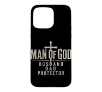 Custodia per iPhone 15 Pro Max Uomo Di Dio Marito Papà Protettore Padre Benedetto Cristiano