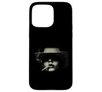 Custodia per iPhone 15 Pro Max Uomo Misterioso Con Sigaretta In Cappello Fedora