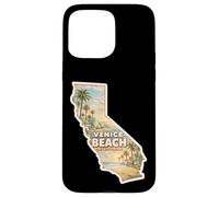Custodia per iPhone 15 Pro Max Venice Beach California tropicale acquerello souvenir