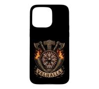 Custodia per iPhone 15 Pro Max Viking Vegvisir Valhalla Norse Mythology - Urnes Style Fire