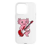 Custodia per iPhone 15 Pro Max Vintage Axolotl Punk Music Playing Guitar
