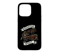 Custodia per iPhone 15 Pro Max Vintage Biplane Aviator Spirit Retro Airplane Pilot