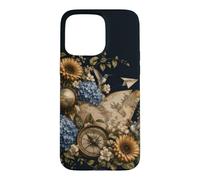 Custodia per iPhone 15 Pro Max Vintage Geografia Insegnante Atlante Bussola Bloom Style