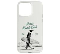 Custodia per iPhone 15 Pro Max Vintage Polar Beach-Club Pinguino Surfer