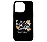 Custodia per iPhone 15 Pro Max Vintage Silver Wood Camp The Great Outdoor Escursioni