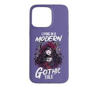 Custodia per iPhone 15 Pro Max Vivere in un racconto gotico moderno citazione Gothic Anime Girl