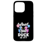 Custodia per iPhone 15 Pro Max What the Duck Is It Funny Gender Reveal Pun Palloncini
